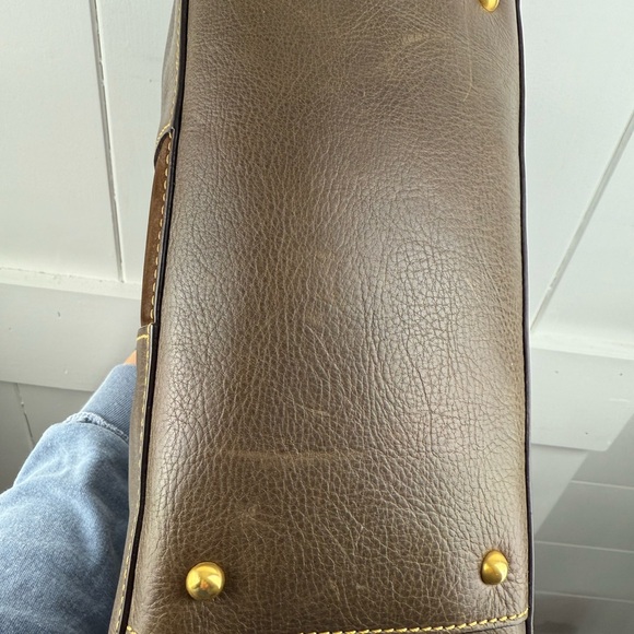 Dooney & Bourke Two-Tone Brown Leather Tote - Picture 5 of 9